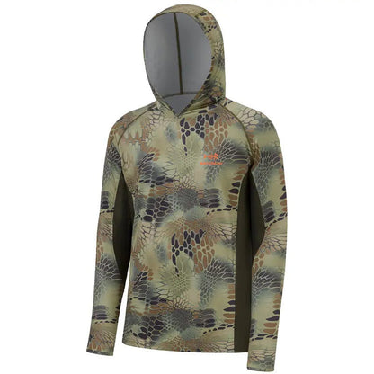 Men’s UPF 50+ Long Sleeve Fishing Hoodie with UV Neck Gaiter