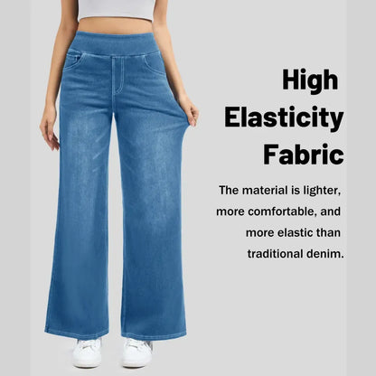 Wide Leg Stretchy Jeans for Women Loose Fit