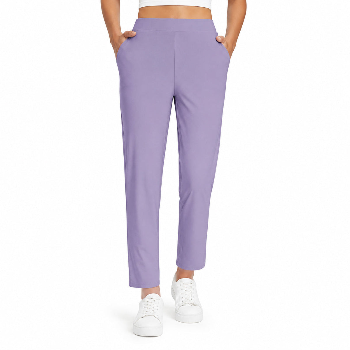 Women's High Waist Stretch Ankle Pants with Pockets – Golf, Work & Casual