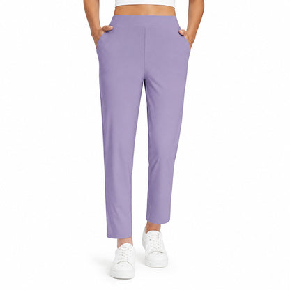 Women's High Waist Stretch Ankle Pants with Pockets – Golf, Work & Casual