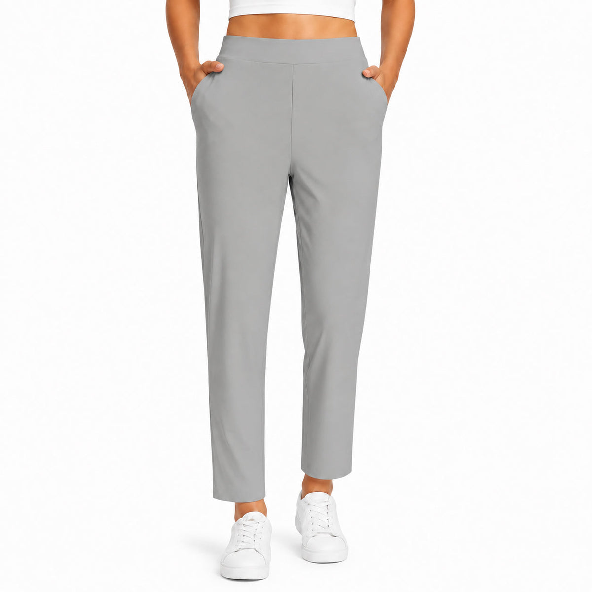 Women's High Waist Stretch Ankle Pants with Pockets – Golf, Work & Casual
