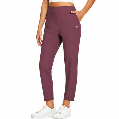 Women's High Waist Stretch Ankle Pants with Pockets – Golf, Work & Casual