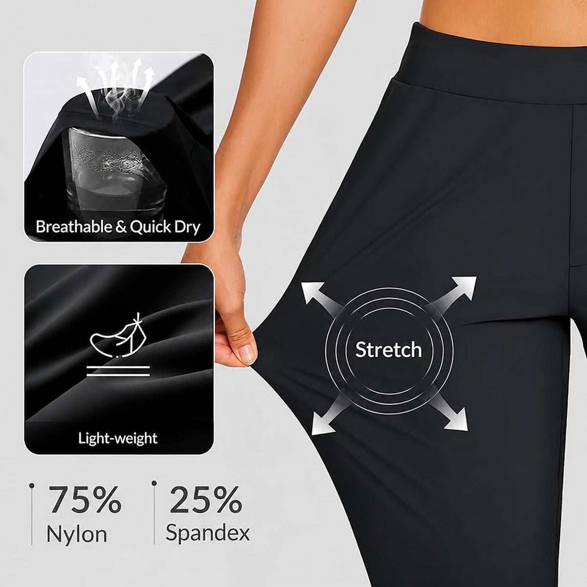 Women's High Waist Stretch Ankle Pants with Pockets – Golf, Work & Casual