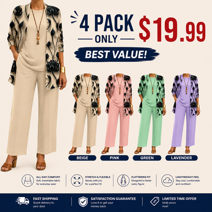 Women’s Elegant Printed 3-Piece Set