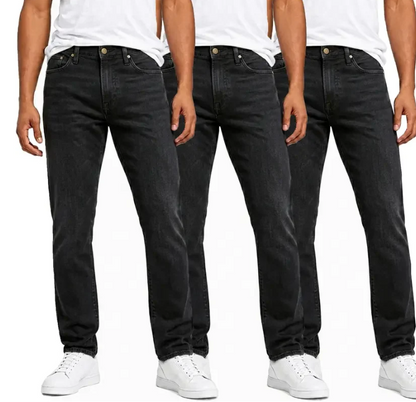 💥 Last Day Promotion 💥 Men's 3-Pack Flex Stretch Slim Straight Jeans with 5 Pockets Denim Fabric Menswear