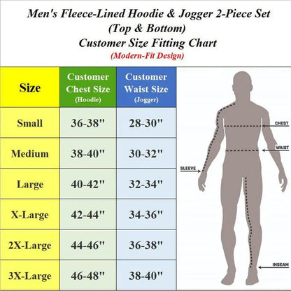 Men’s 4-Piece Fleece Zip Hoodie & Jogger Sets- 2 Full Sets