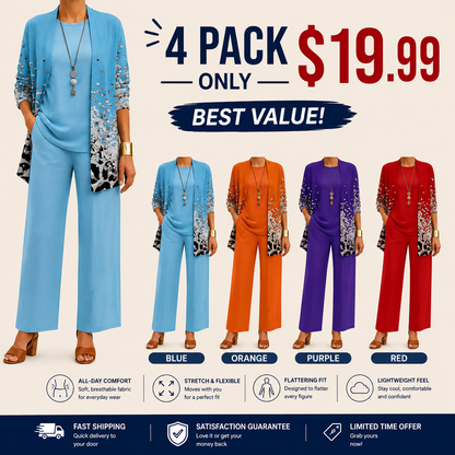 Women’s Elegant Printed 3-Piece Set