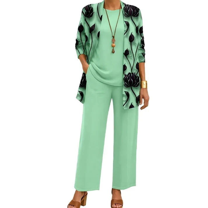 Women’s Elegant Printed 3-Piece Set