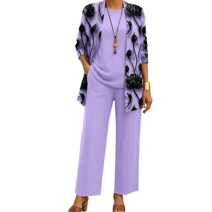 Women’s Elegant Printed 3-Piece Set